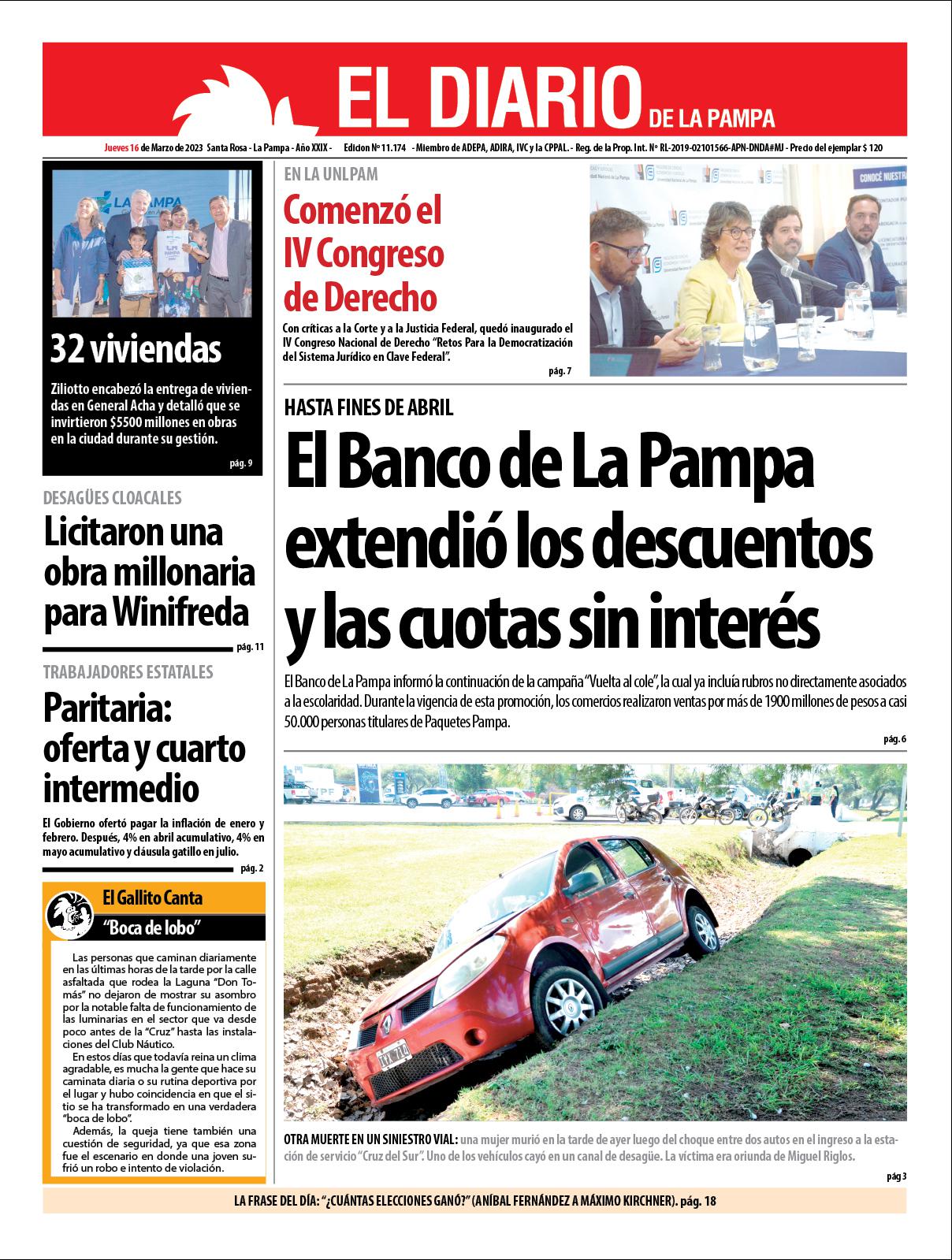Tapa del diacutea jueves 16 de marzo de 2023